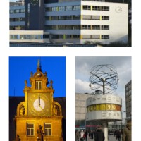 Petra Freihube<br>
<p class="has-text-align-right has-large-font-size">Wer hat an der Uhr gedreht? <br>
Ist es wirklich schon so spät?
</p> <br>
Die Uhrzeit ist die Angabe eines Zeitpunkts, <br>ausgedrückt in
Stunden, Minuten und Sekunden ab Mitternacht <br>eines Tages im Kalendersystem.
<br>Sie wird in Abhängigkeit vom Ort bestimmt.
<br><br>
Die Zeit ist ein kontinuierlicher Ablauf von Ereignissen in einer
unumkehrbaren Richtung,
<br>egal wo auf unserem Planeten.
<br><br>
Die Bilder zeigen:
<br>Die „Europa-Uhr“ an der Adolf Reichwein Schule, Marburg
<br>Die Marburger Rathausuhr
<br>Die Weltzeituhr in Berlin
<br>
<p class="has-text-align-right">Titelsong der Zeichentrickserie „Der rosarote Panther“ </p>